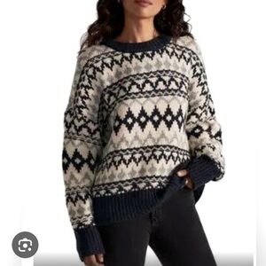 Favorite Daughter ‘Tis The Season Sweater Blue/Grey Fair Isle Sz Large EUC